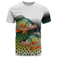 Colorful Crappie Fishing Green Scales T Shirt Gradient Camo Pattern and Custom Name Fishing - Wonder Print Shop
