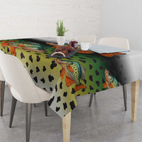 Colorful Crappie Fishing Green Scales Tablecloth Gradient Camo Pattern and Custom Name Fishing - Wonder Print Shop