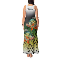 Colorful Crappie Fishing Green Scales Tank Maxi Dress Gradient Camo Pattern and Custom Name Fishing - Wonder Print Shop
