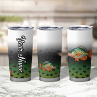 Colorful Crappie Fishing Green Scales Tumbler Cup Gradient Camo Pattern and Custom Name Fishing - Wonder Print Shop