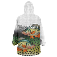Colorful Crappie Fishing Green Scales Wearable Blanket Hoodie Gradient Camo Pattern and Custom Name Fishing - Wonder Print Shop