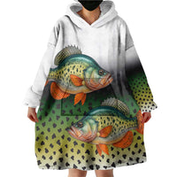 Colorful Crappie Fishing Green Scales Wearable Blanket Hoodie Gradient Camo Pattern and Custom Name Fishing - Wonder Print Shop