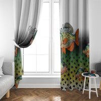 Colorful Crappie Fishing Green Scales Window Curtain Gradient Camo Pattern and Custom Name Fishing - Wonder Print Shop