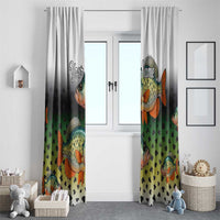 Colorful Crappie Fishing Green Scales Window Curtain Gradient Camo Pattern and Custom Name Fishing - Wonder Print Shop