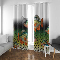 Colorful Crappie Fishing Green Scales Window Curtain Gradient Camo Pattern and Custom Name Fishing - Wonder Print Shop
