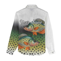 Colorful Crappie Fishing Green Scales Women Casual Shirt Gradient Camo Pattern and Custom Name Fishing - Wonder Print Shop