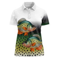 Colorful Crappie Fishing Green Scales Women Polo Shirt Gradient Camo Pattern and Custom Name Fishing - Wonder Print Shop
