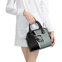 Striped Bass Jumping Graphic Shoulder Handbag Rod Reel and Airplane on Fish Scale Pattern - Wonder Print Shop