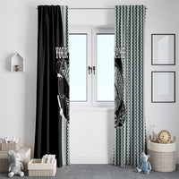 Striped Bass Jumping Graphic Window Curtain Rod Reel and Airplane on Fish Scale Pattern - Wonder Print Shop