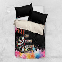 Dartboard and Colorful Paint Splash Darts Bedding Set with Aim Shoot Swear Repeat Quote Custom Name - Wonder Print Shop