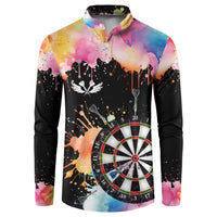 Dartboard and Colorful Paint Splash Darts Button Sweatshirt with Aim Shoot Swear Repeat Quote Custom Name TS04