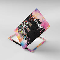 Dartboard and Colorful Paint Splash Darts Canvas Wall Art with Aim Shoot Swear Repeat Quote Custom Name - Wonder Print Shop