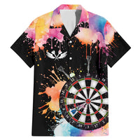 Dartboard and Colorful Paint Splash Darts Family Matching Mermaid Dress and Hawaiian Shirt with Aim Shoot Swear Repeat Quote Custom Name TS04
