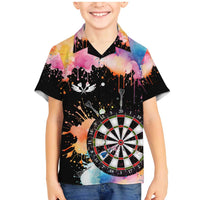 Dartboard and Colorful Paint Splash Darts Family Matching Mermaid Dress and Hawaiian Shirt with Aim Shoot Swear Repeat Quote Custom Name TS04