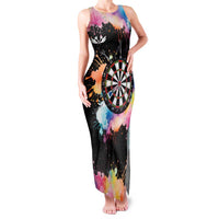 Dartboard and Colorful Paint Splash Darts Family Matching Tank Maxi Dress and Hawaiian Shirt with Aim Shoot Swear Repeat Quote Custom Name TS04