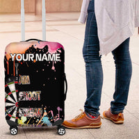 Dartboard and Colorful Paint Splash Darts Luggage Cover with Aim Shoot Swear Repeat Quote Custom Name - Wonder Print Shop