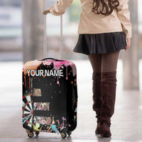 Dartboard and Colorful Paint Splash Darts Luggage Cover with Aim Shoot Swear Repeat Quote Custom Name - Wonder Print Shop