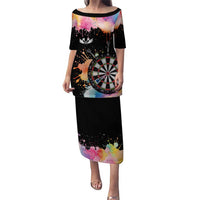 Dartboard and Colorful Paint Splash Darts Puletasi with Aim Shoot Swear Repeat Quote Custom Name TS04