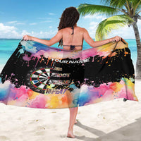 Dartboard and Colorful Paint Splash Darts Sarong with Aim Shoot Swear Repeat Quote Custom Name - Wonder Print Shop