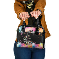 Dartboard and Colorful Paint Splash Darts Shoulder Handbag with Aim Shoot Swear Repeat Quote Custom Name - Wonder Print Shop