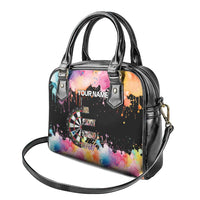 Dartboard and Colorful Paint Splash Darts Shoulder Handbag with Aim Shoot Swear Repeat Quote Custom Name - Wonder Print Shop
