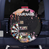 Dartboard and Colorful Paint Splash Darts Spare Tire Cover with Aim Shoot Swear Repeat Quote Custom Name - Wonder Print Shop