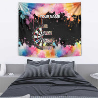 Dartboard and Colorful Paint Splash Darts Tapestry with Aim Shoot Swear Repeat Quote Custom Name - Wonder Print Shop