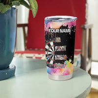 Dartboard and Colorful Paint Splash Darts Tumbler Cup with Aim Shoot Swear Repeat Quote Custom Name - Wonder Print Shop