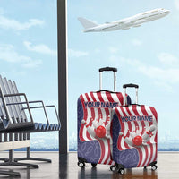 American Flag Bowling Pin Strike Graphic Luggage Cover with Custom Name and Pattern Background - Wonder Print Shop