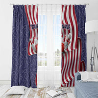 American Flag Bowling Pin Strike Graphic Window Curtain with Custom Name and Pattern Background - Wonder Print Shop