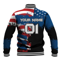 BMX Life Graphic Baseball Jacket with American Flag and Custom Rider Number Design - Wonder Print Shop
