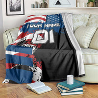 BMX Life Graphic Blanket with American Flag and Custom Rider Number Design - Wonder Print Shop