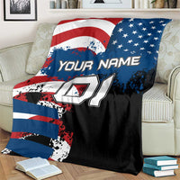 BMX Life Graphic Blanket with American Flag and Custom Rider Number Design - Wonder Print Shop