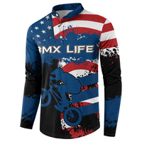 BMX Life Graphic Button Sweatshirt with American Flag and Custom Rider Number Design - Wonder Print Shop