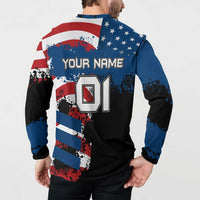 BMX Life Graphic Button Sweatshirt with American Flag and Custom Rider Number Design - Wonder Print Shop
