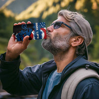 BMX Life Graphic 4 in 1 Can Cooler Tumbler with American Flag and Custom Rider Number Design - Wonder Print Shop