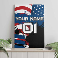 BMX Life Graphic Canvas Wall Art with American Flag and Custom Rider Number Design - Wonder Print Shop