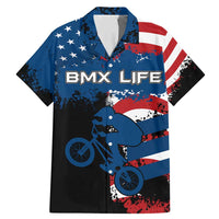 BMX Life Graphic Family Matching Mermaid Dress and Hawaiian Shirt with American Flag and Custom Rider Number Design - Wonder Print Shop