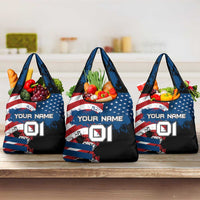 BMX Life Graphic Grocery Bag with American Flag and Custom Rider Number Design - Wonder Print Shop