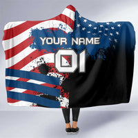 BMX Life Graphic Hooded Blanket with American Flag and Custom Rider Number Design - Wonder Print Shop