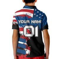 BMX Life Graphic Kid Polo Shirt with American Flag and Custom Rider Number Design - Wonder Print Shop