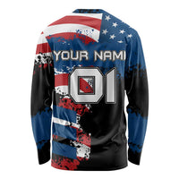 BMX Life Graphic Long Sleeve Shirt with American Flag and Custom Rider Number Design - Wonder Print Shop