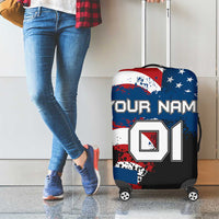 BMX Life Graphic Luggage Cover with American Flag and Custom Rider Number Design - Wonder Print Shop