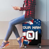 BMX Life Graphic Luggage Cover with American Flag and Custom Rider Number Design - Wonder Print Shop