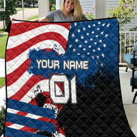 BMX Life Graphic Quilt with American Flag and Custom Rider Number Design - Wonder Print Shop