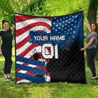 BMX Life Graphic Quilt with American Flag and Custom Rider Number Design - Wonder Print Shop