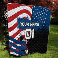 BMX Life Graphic Quilt with American Flag and Custom Rider Number Design - Wonder Print Shop