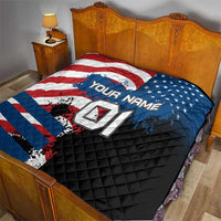BMX Life Graphic Quilt with American Flag and Custom Rider Number Design - Wonder Print Shop