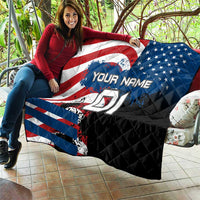 BMX Life Graphic Quilt with American Flag and Custom Rider Number Design - Wonder Print Shop