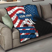 BMX Life Graphic Quilt with American Flag and Custom Rider Number Design - Wonder Print Shop